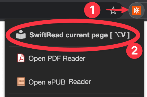 Run SwiftRead on current page