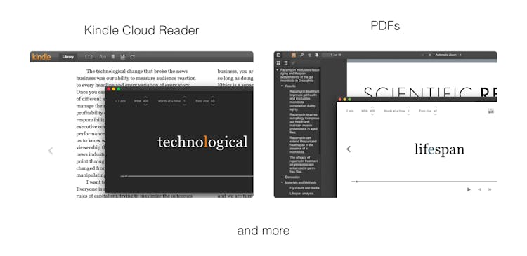 Use SwiftRead PRO on Kindle Cloud Reader, PDFs, and ePUBs
