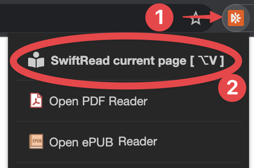 Run SwiftRead on current page